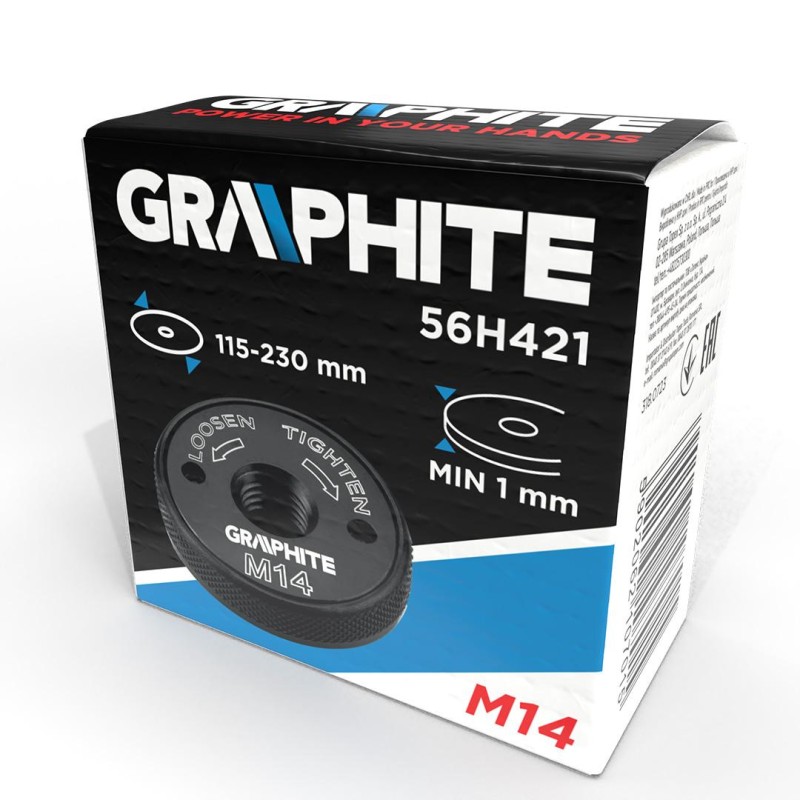 Gyorsrögzítő anya sarokcsiszolókhoz, klikkes, M14 (56H421) Gyorsrögzítő anya sarokcsiszolókhoz, klikkes, M14 (56H421)