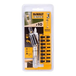 Bit tartó-csavarmegvezető, csuklós, mágn. + bithegyek 1/4'' - DeWalt (DT70578T)