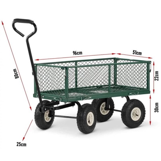 Kézikocsi 450 kg terhelhetőséggel, háló + ponyvás