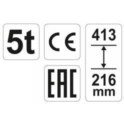 YATO YT-17002 hidraulikus emelő 5 t, 216–413 mm emelési tartomány YATO YT-17002 hidraulikus emelő 5 t, 216–413 mm emelési tartomány