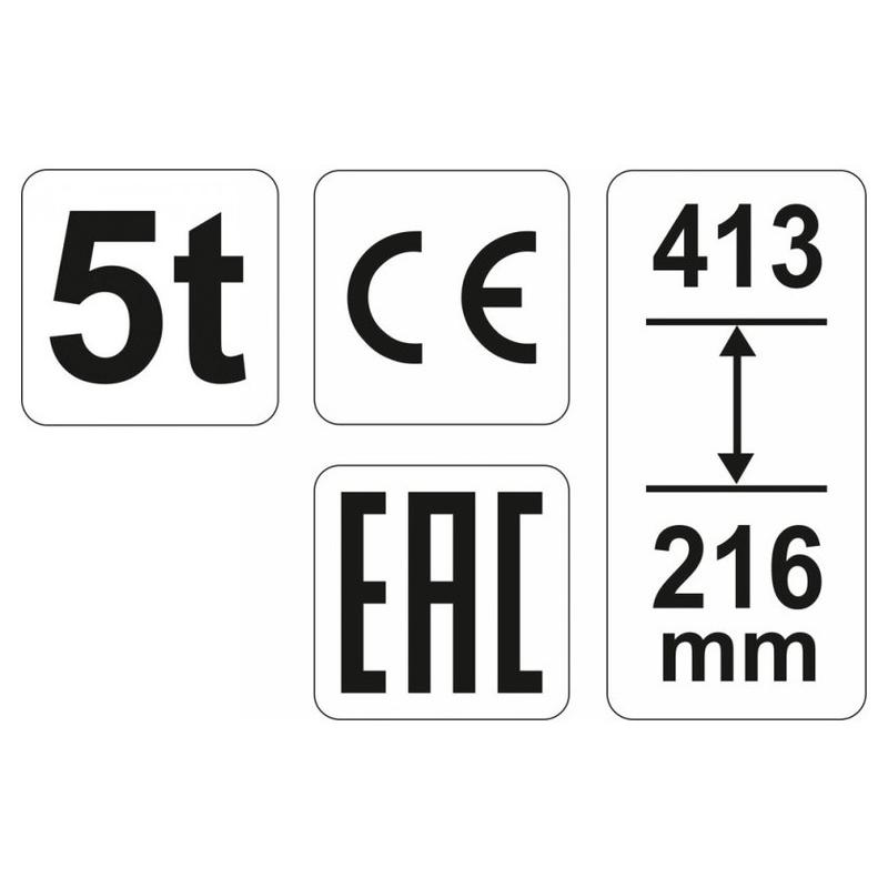 YATO YT-17002 hidraulikus emelő 5 t, 216–413 mm emelési tartomány