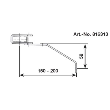 Aknalétra ACÉL létrafokoshoz fali rögzítő horganyzott - 165-215 mm