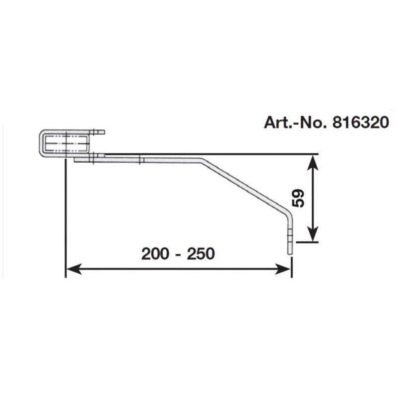Aknalétra ACÉL létrafokoshoz fali rögzítő horganyzott - 200-250 mm