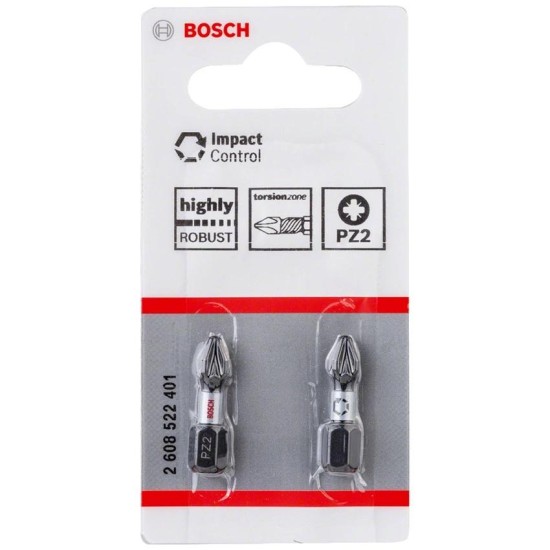 Csavarhúzó bit Impact Control - PZ2 x 25 mm x 2db - Bosch (2.608.522.401)