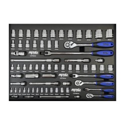 Tálcás SP Tools ''M'' Dugókulcs készlet 1/4-3/8-1/2''  67 db-os