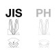 Csavarhúzó készlet Japán JIS-profil 4 db-os JIS1/2/3+ marok JIS2 - BGS