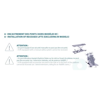 Motorkerékpár szerelő/emelő állvány MAROLOLIFT 1200 HE 600 kg -INGROUND