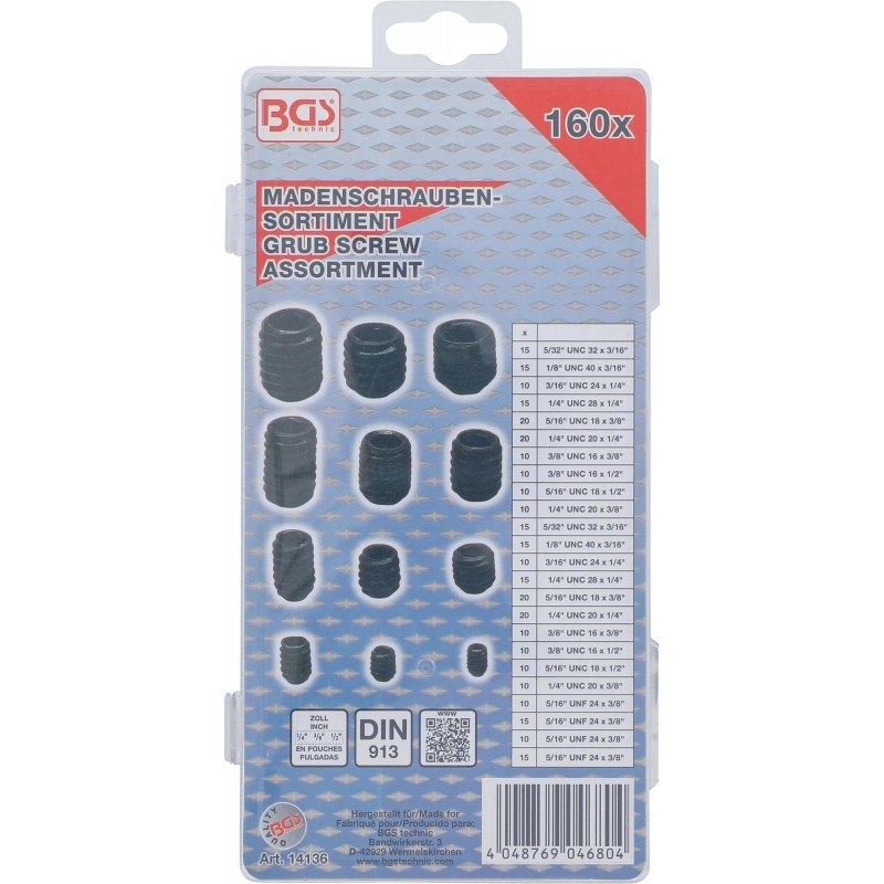 Hernyócsavar készlet 160 db-os colos Hernyócsavar készlet 160 db-os colos