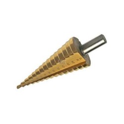 Lemezfúró, lépcsős - 1 db-os HSS Titán 4-32 mm - titán bevonatú Lemezfúró, lépcsős - 1 db-os HSS Titán 4-32 mm - titán bevonatú
