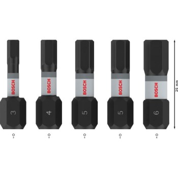 BOSCH PRO Impact bithegy készlet 5 részes 25 mm (H3/H4/H5x2/H6) 1/4'' Hex
