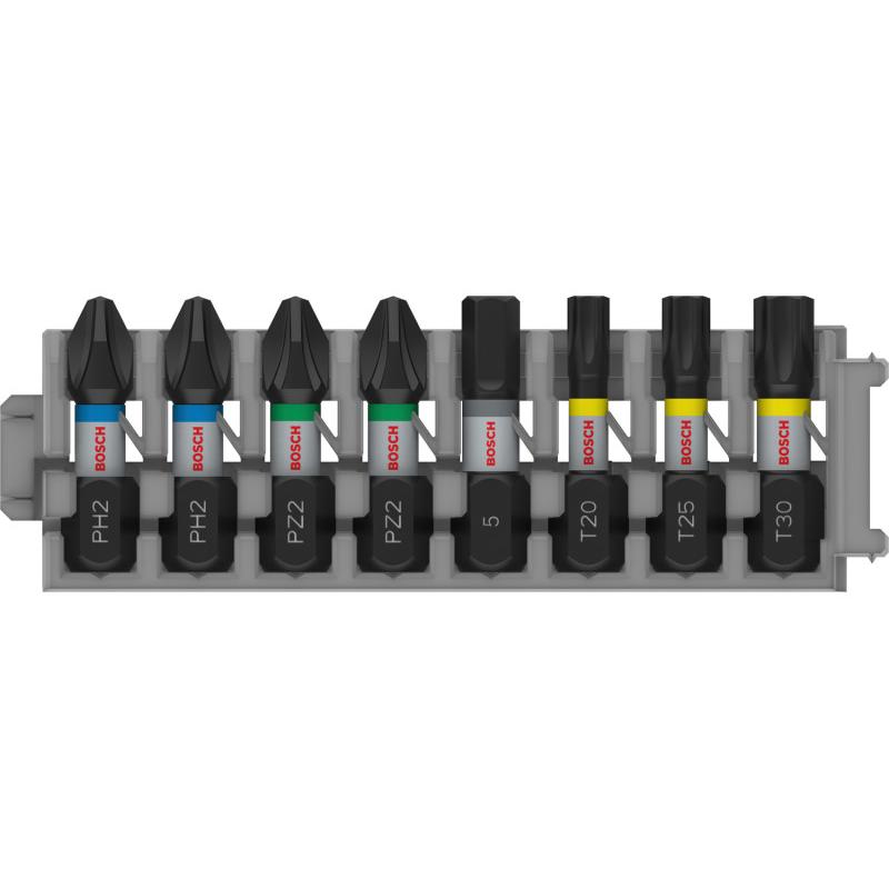 BOSCH PRO Impact bithegy készlet 8 részes 25m (PH2x2 / PZ2x2 / H5/T20/T25/T30x1 db) 1/4'' Hex