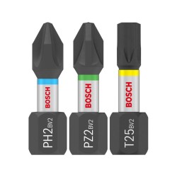 BOSCH PRO Impact bithegy készlet PH2/PZ2/T20/25/30x5db x 25mm Tic Tac dobozban 1/4'' Hex (25 db)