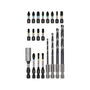BOSCH PRO Impact bithegy és csigafúró készlet 20 részes 1/4'' Hex