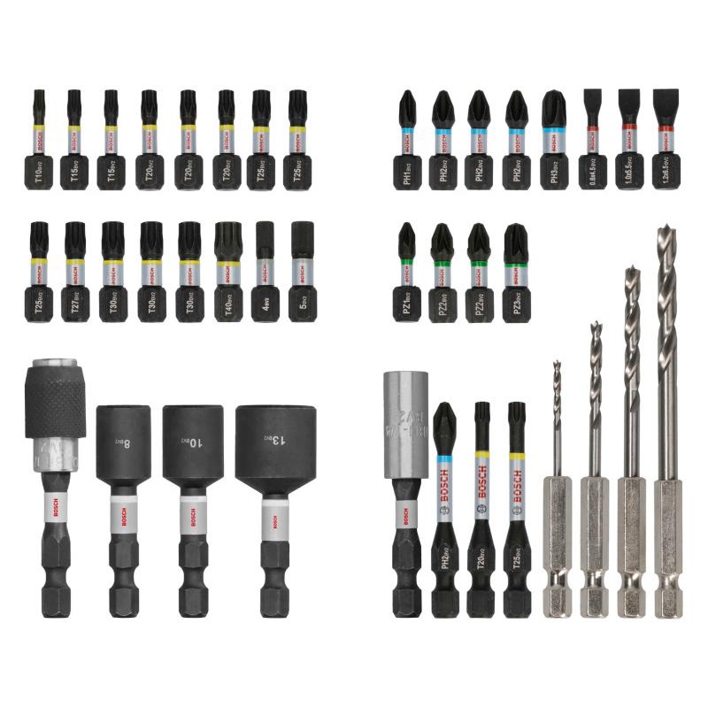 BOSCH PRO Impact bithegy és fafúrószár készlet 40 részes 1/4'' Hex BOSCH PRO Impact bithegy és fafúrószár készlet 40 részes 1/4'' Hex