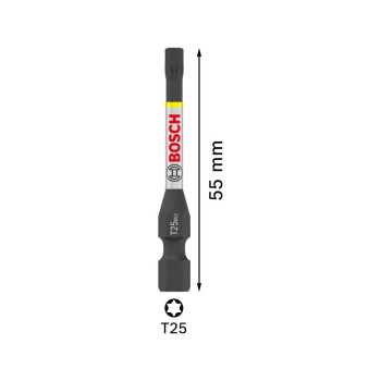 BOSCH PRO Impact bihegy T25 x 55 mm Tic Tac dobozban 1/4'' Hex (15 db)