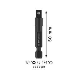 BOSCH PRO Dugókulcs adapter 50mm 1/4'' Hex -> 1/4'' négyszög BOSCH PRO Dugókulcs adapter 50mm 1/4'' Hex -> 1/4'' négyszög