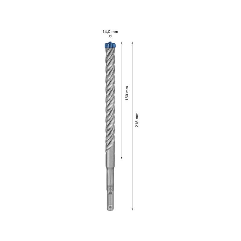 BOSCH EXPERT 7X Kőzetfúró 14 x 215/150 mm négyélű SDS-Plus