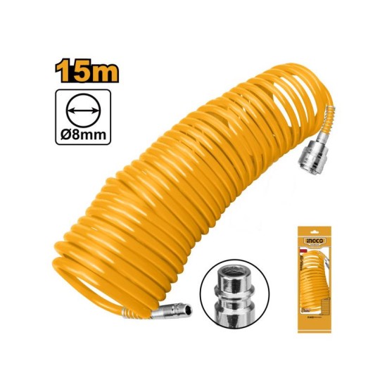 INGCO Pneumatikus spiráltömlő 8 mm x 10 m INGCO Pneumatikus spiráltömlő 8 mm x 10 m