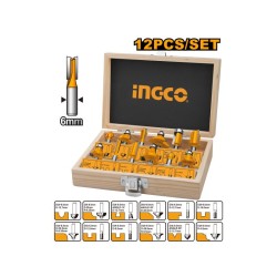 INGCO Felsőmaró készlet 12 részes 6 mm INGCO Felsőmaró készlet 12 részes 6 mm