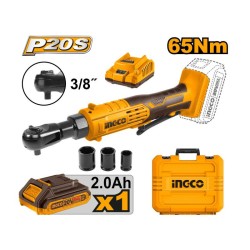 INGCO CDRLI2060152 20 V 3/8'' akkus ütvecsavarozó – 65 Nm, akku + töltő
