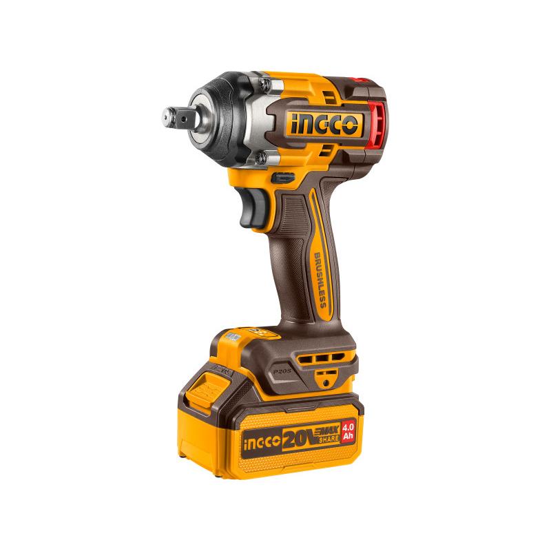 INGCO Akkus ütvecsavarozó 1/2'' 850 Nm szénkefe nélküli 20 V (akku és töltő nélkül)