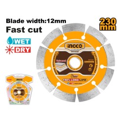 INGCO Gyémánt vágókorong 230 x 12 x 22,2 mm szegmentált