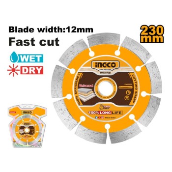 INGCO Gyémánt vágókorong 230 x 12 x 22,2 mm szegmentált