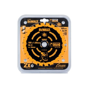 DEWALT EXTREME Fűrésztárcsa fához 165 x 20 x 1,65 mm / 24T
