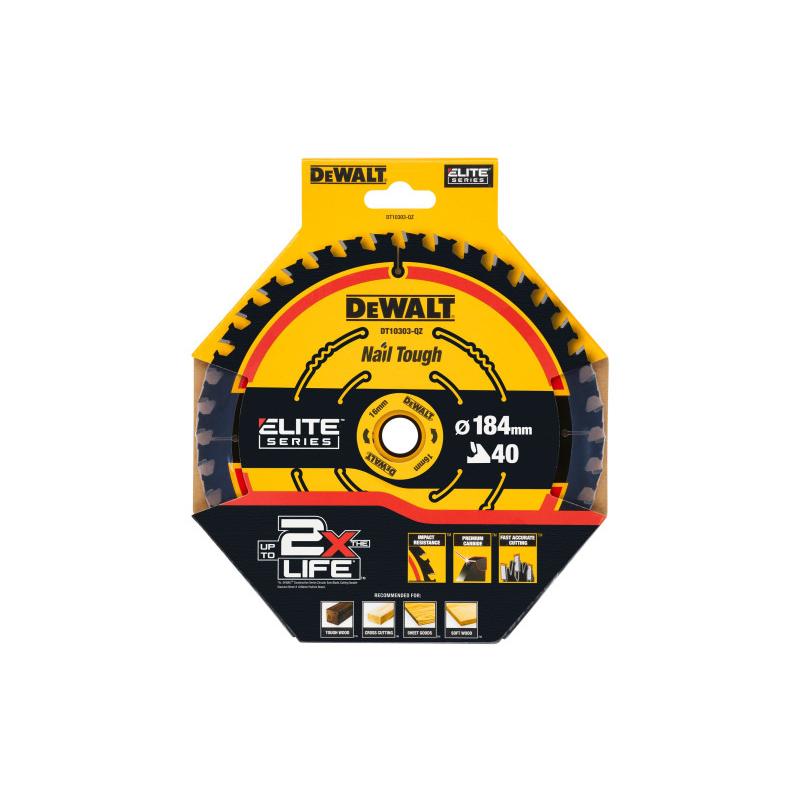 DEWALT EXTREME Fűrésztárcsa fához 184 x 16 x 1,65 mm / 40T