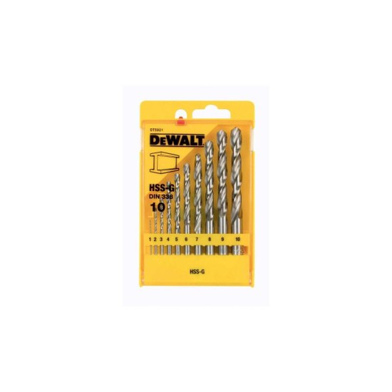 DEWALT Csigafúró készlet 10 részes HSS-G DIN 338 (1,0 - 10 mm)