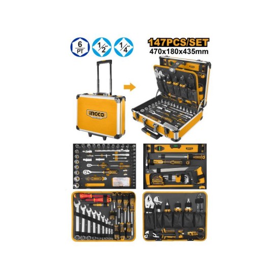 INGCO Szerszámkészlet 147 részes görgős kofferban INGCO Szerszámkészlet 147 részes görgős kofferban
