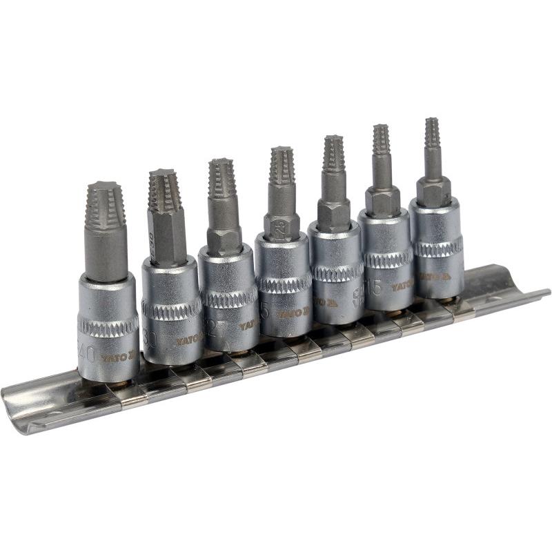 YATO Roncsolttorxcsavar kiszedő dugókulcs készlet 7 részes 1/4''