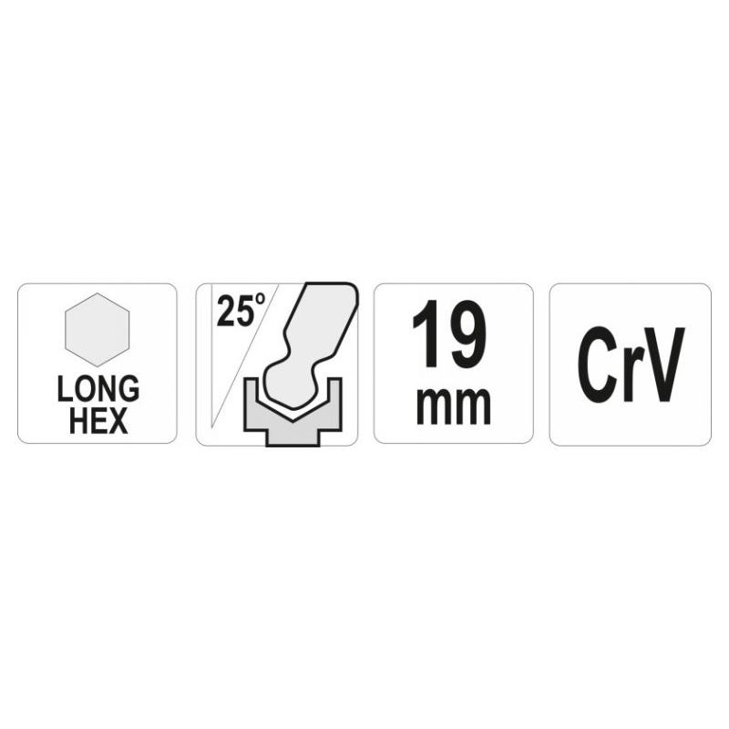 YATO Hosszú gömbfejű imbuszkulcs 19,0 mm CrV
