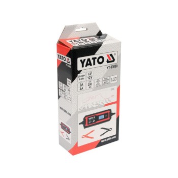 YATO Akkumulátor töltő 6/12 V 2/4 A max. 200 Ah LCD kijelző YATO Akkumulátor töltő 6/12 V 2/4 A max. 200 Ah LCD kijelző