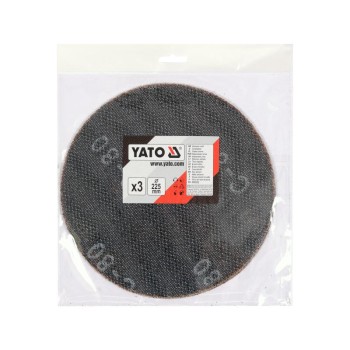 YATO Tépőzáras csiszolóháló 225 mm / P80 (3 db)