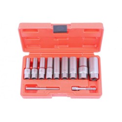 Sérült csavar leszedő készlet 3/8″ 6-19mm 11 részes Sérült csavar leszedő készlet 3/8″ 6-19mm 11 részes