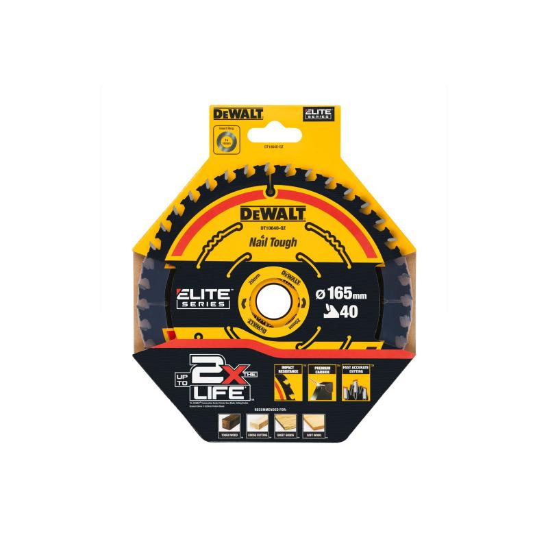DEWALT ELITE Fűrésztárcsa fához 165 x 20 x 1,65 mm / 40T DEWALT ELITE Fűrésztárcsa fához 165 x 20 x 1,65 mm / 40T