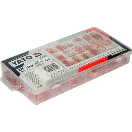 YATO Réz alátét készlet 220 részes YATO Réz alátét készlet 220 részes