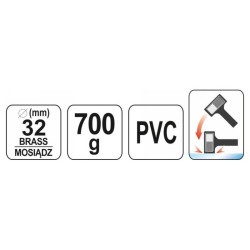 YATO Műanyag kalapács és réz 700 g visszarúgásmentes 32 mm