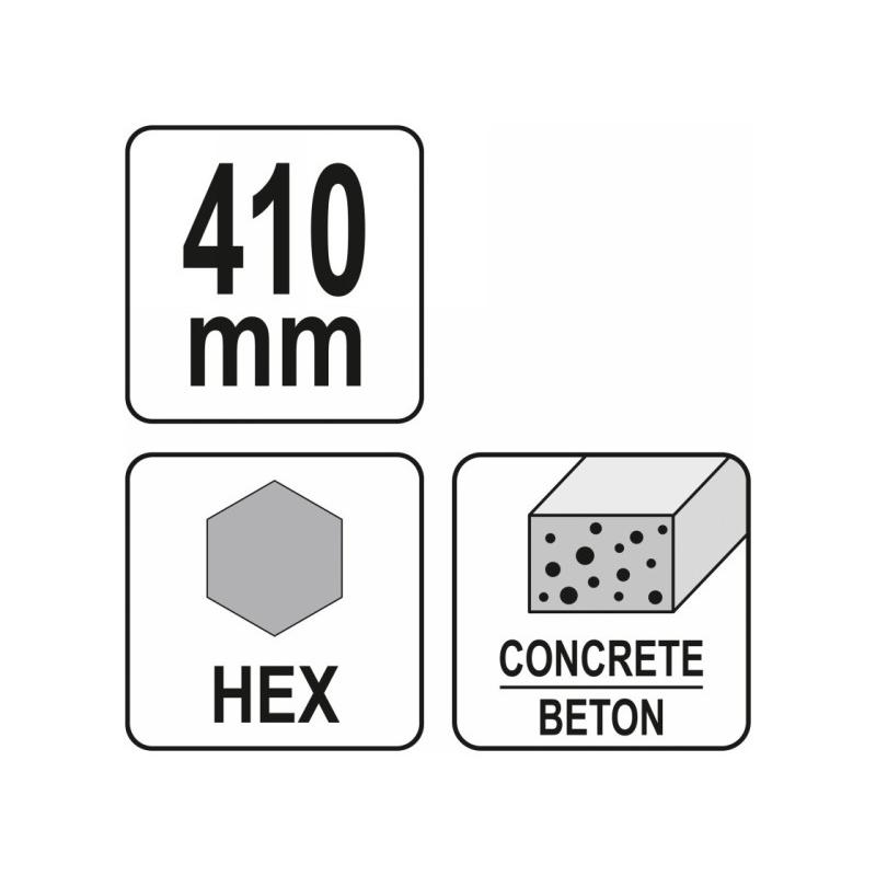 YATO Hegyes vésőszár 410 mm HEX