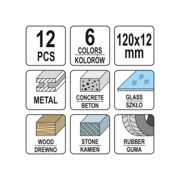 YATO Zsírkréta színes (12 db) YATO Zsírkréta színes (12 db)
