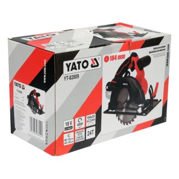 YATO Akkus körfűrész 185 mm szénkefe nélküli motor 18 V (akku és töltő nélkül) YATO Akkus körfűrész 185 mm szénkefe nélküli motor 18 V (akku és töltő nélkül)