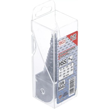 Lemezfúró, lépcsős 1 db-os HSS 6-30/2 mm - BGS