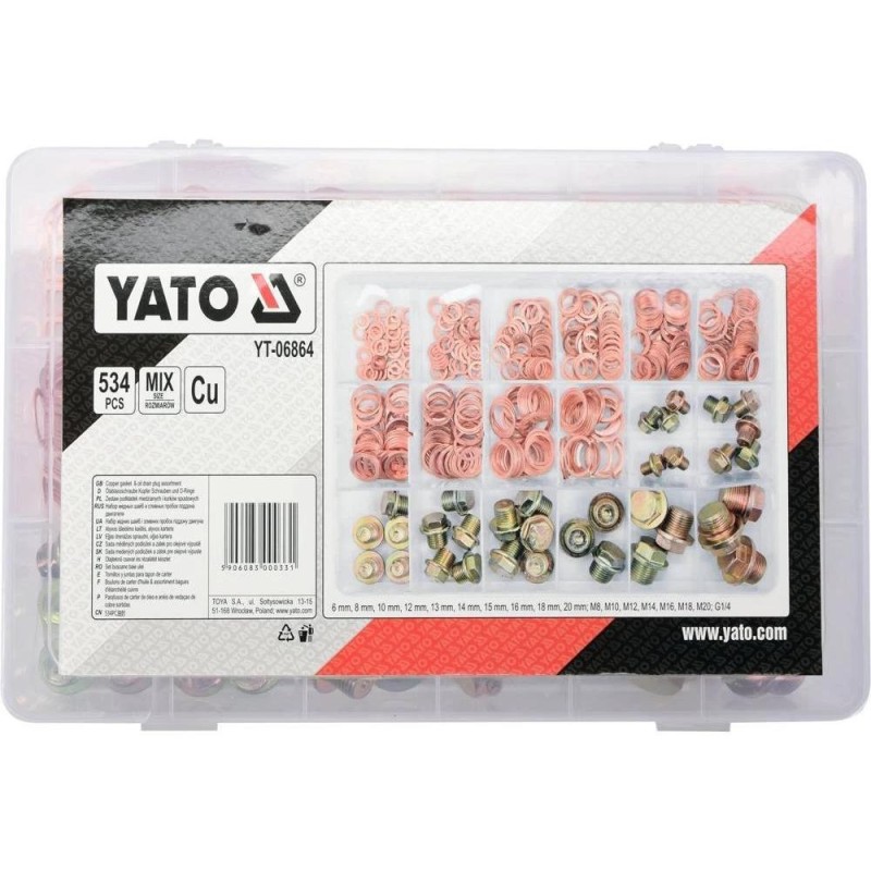 Olajleeresztő csavar készlet 534 db-os - RÉZ alátétekkel Olajleeresztő csavar készlet 534 db-os - RÉZ alátétekkel