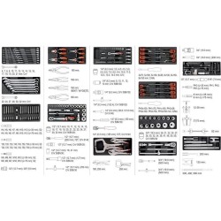 Szerszámos kocsi gyári-felszerelt 165 db-os 7 fiókos - YATO