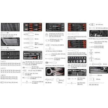 Szerszámos kocsi gyári-felszerelt 165 db-os 7 fiókos - YATO Szerszámos kocsi gyári-felszerelt 165 db-os 7 fiókos - YATO