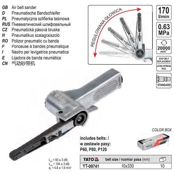 Levegős szalagcsiszoló 10 x 330 mm - Yato Levegős szalagcsiszoló 10 x 330 mm - Yato