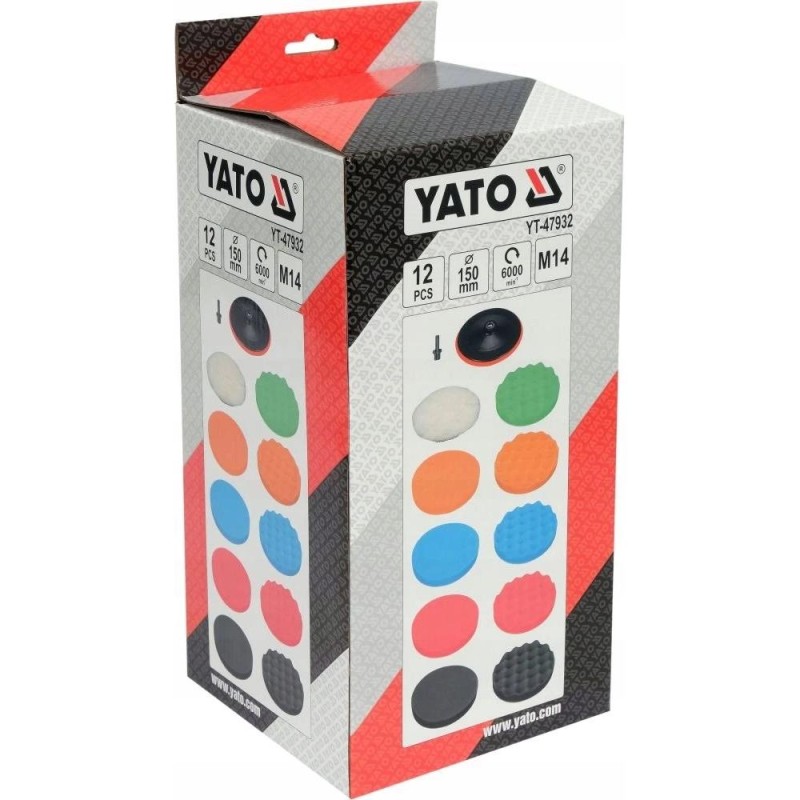Polírozó korong szivacs készlet 150 x 12/25 mm / M14 - Yato