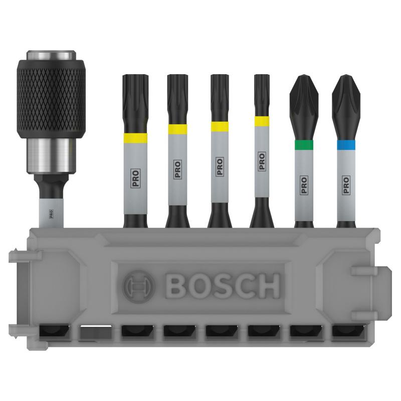 BOSCH PRO Bithegy készlet 7 r. 50 mm + tartó (PH2, PZ2, T15, T20, T25, T30) Pick & Click