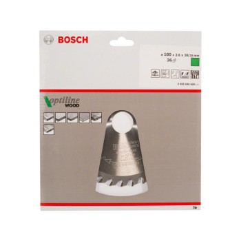 BOSCH Fűrésztárcsa fához 180 x 30/20 x 2,6 mm / 36T Optiline Wood ATB